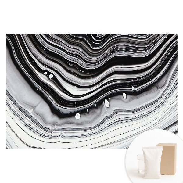 Netkaná tapeta Abstraktné vlny čiernej a bielej