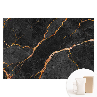 Fototapeta na netkanej textílii Mramorové čierne pozadie s žilami