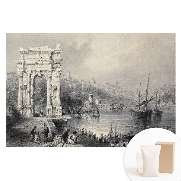 Fototapeta s potlačou na netkanej textílii Historický prístav so starobylým oblúkom