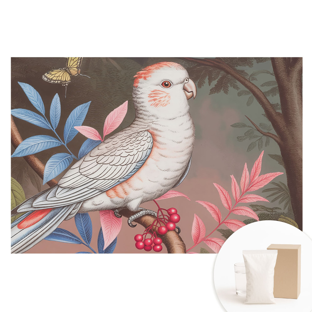 Fototapeta s potlačou na netkanej textílii Papagáj medzi listami