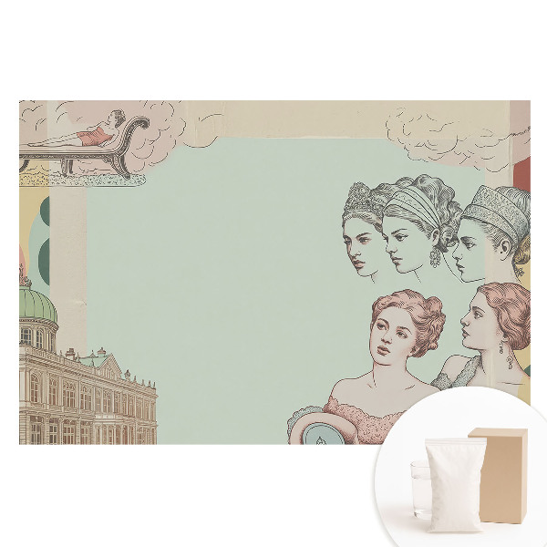 Veľkoplošná fototapeta na stenu Štýlová pastelová historická koláž