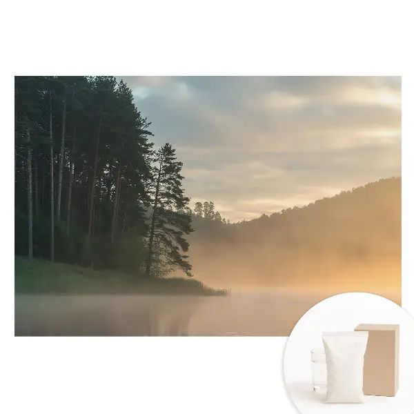 Netkaná fotografická tapeta Hmlistá krajina ráno