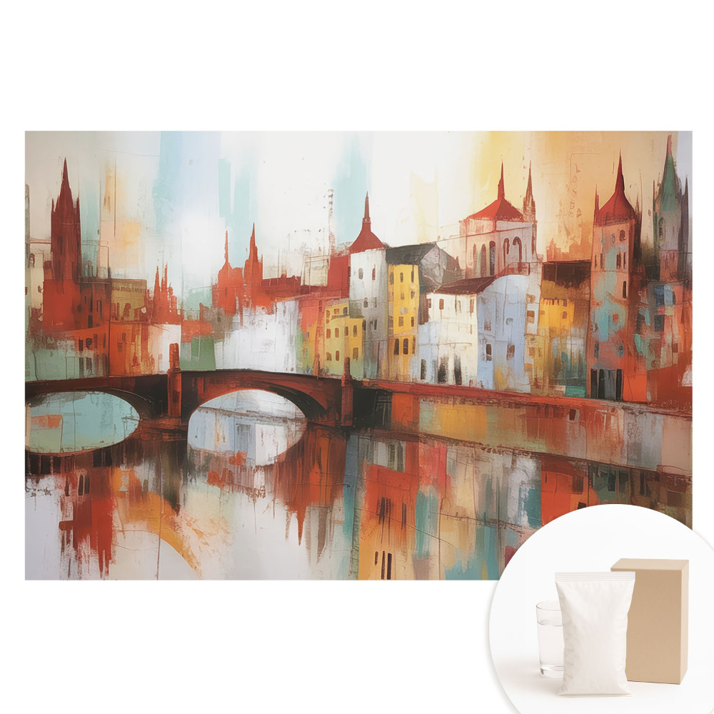 Fotografická tapeta na netkanej textílii Farebná panoráma mesta