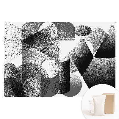 Fototapeta na netkanej textílii s abstraktnými geometrickými tvarmi v čiernej a sivej farbe