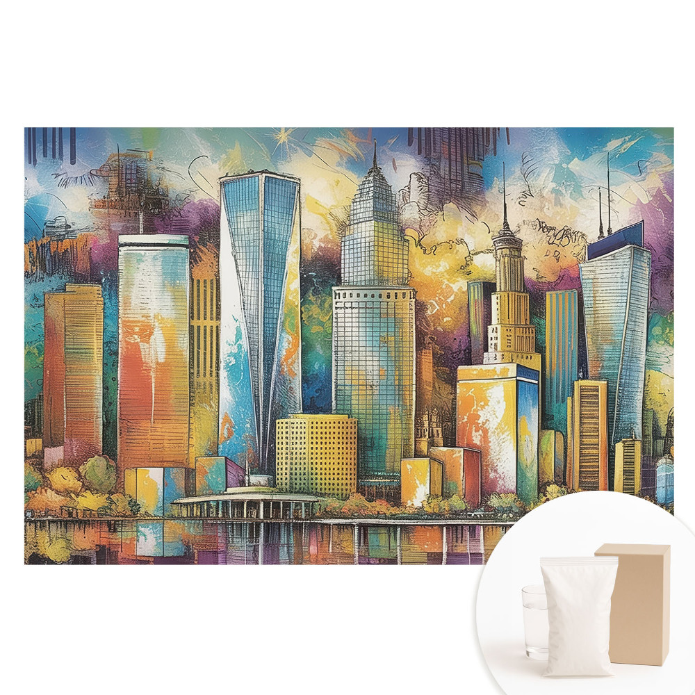 Veľkoplošná fototapeta na stenu Farebné mrakodrapy mesta energie