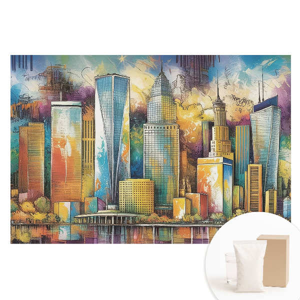 Veľkoplošná fototapeta na stenu Farebné mrakodrapy mesta energie