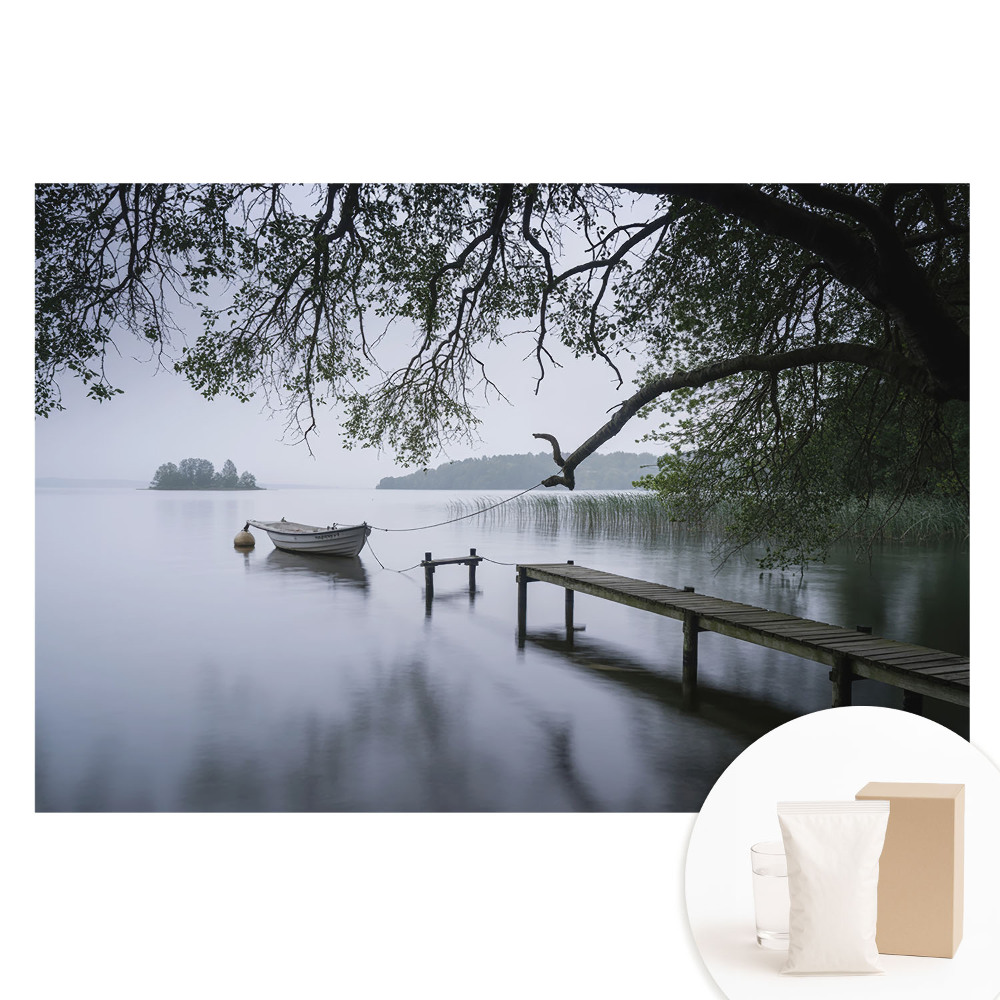 Fototapeta na netkanej textílii Relax pri jazere v pokoji prírody