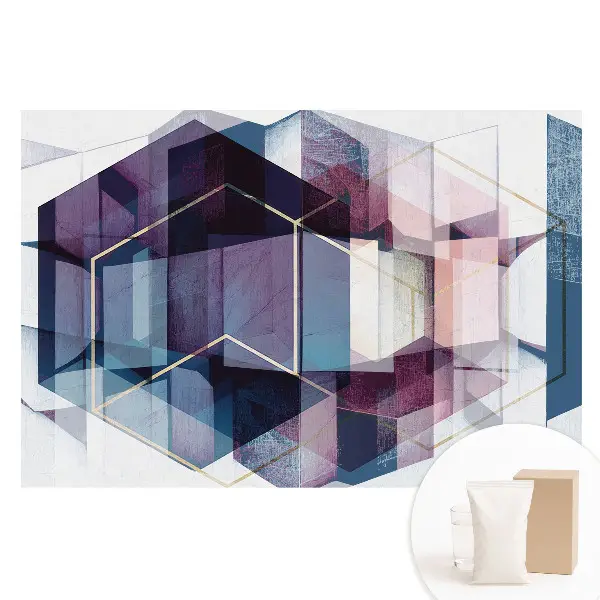 Fototapeta na netkanej textílii s abstraktnou farebnou geometriou