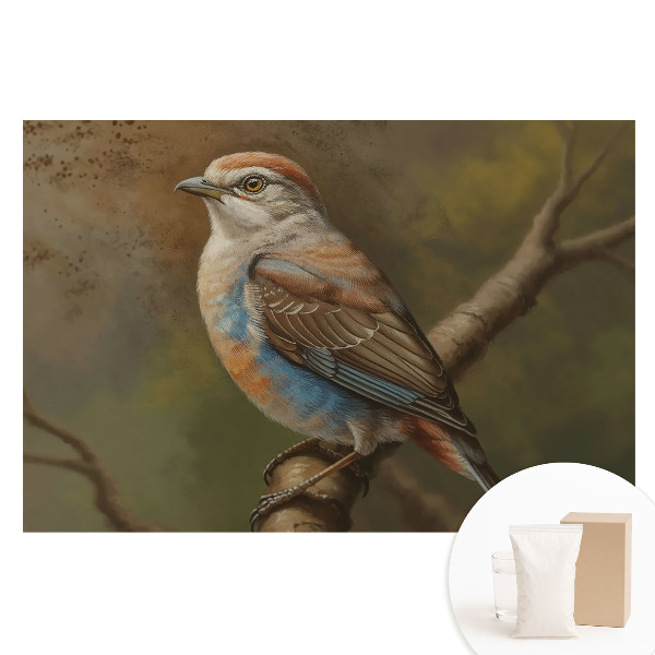 Veľkoplošná fototapeta na stenu Realistický vták na konári