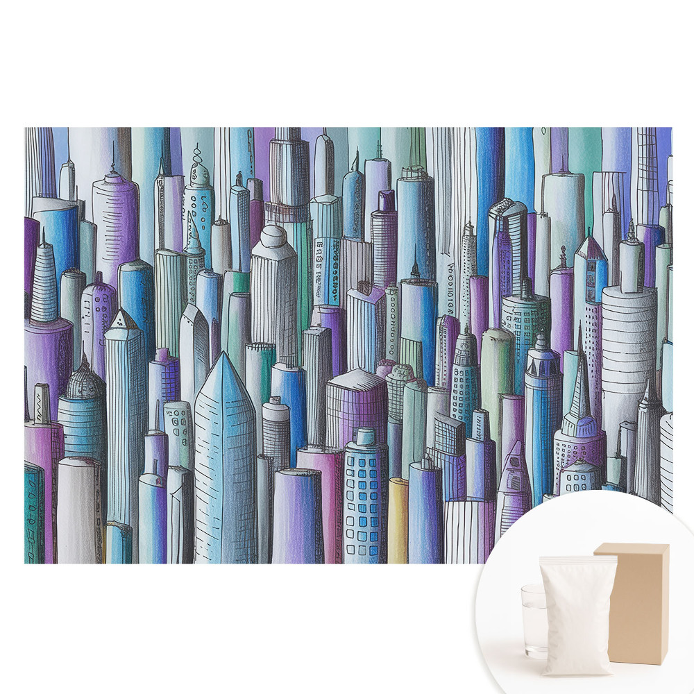 Netkaná fotografická tapeta Farebné mrakodrapy metropoly