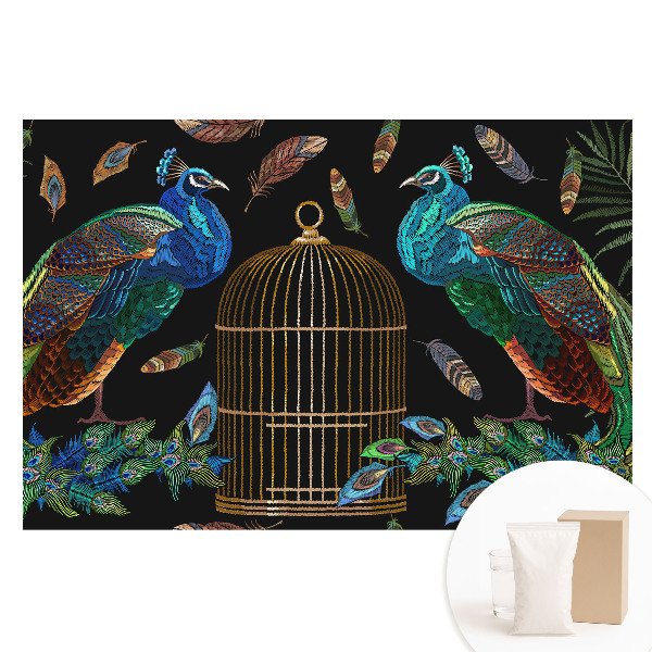 Veľkoplošná fototapeta na stenu Pávy medzi perím symetria