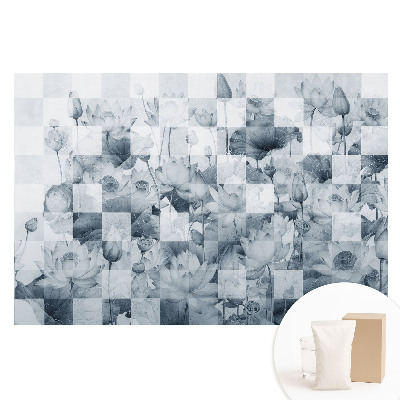 Fototapeta na netkanej textílii s motívom moderných lotosových kvetov v geometrickom štýle