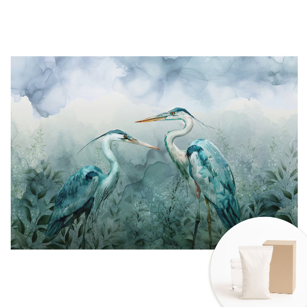 Netkaná fotografická tapeta Jemná elegancia vtákov obklopených prírodou