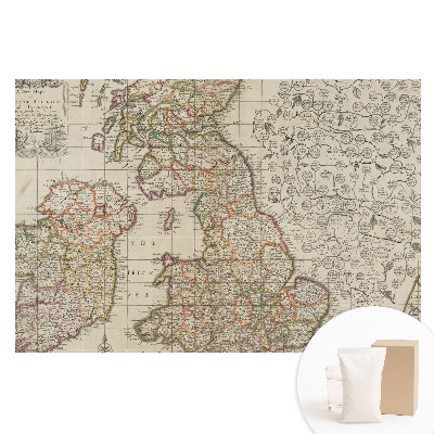 Fototapeta s potlačou na netkanej textílii Stará mapa Britských ostrovov s detailmi.