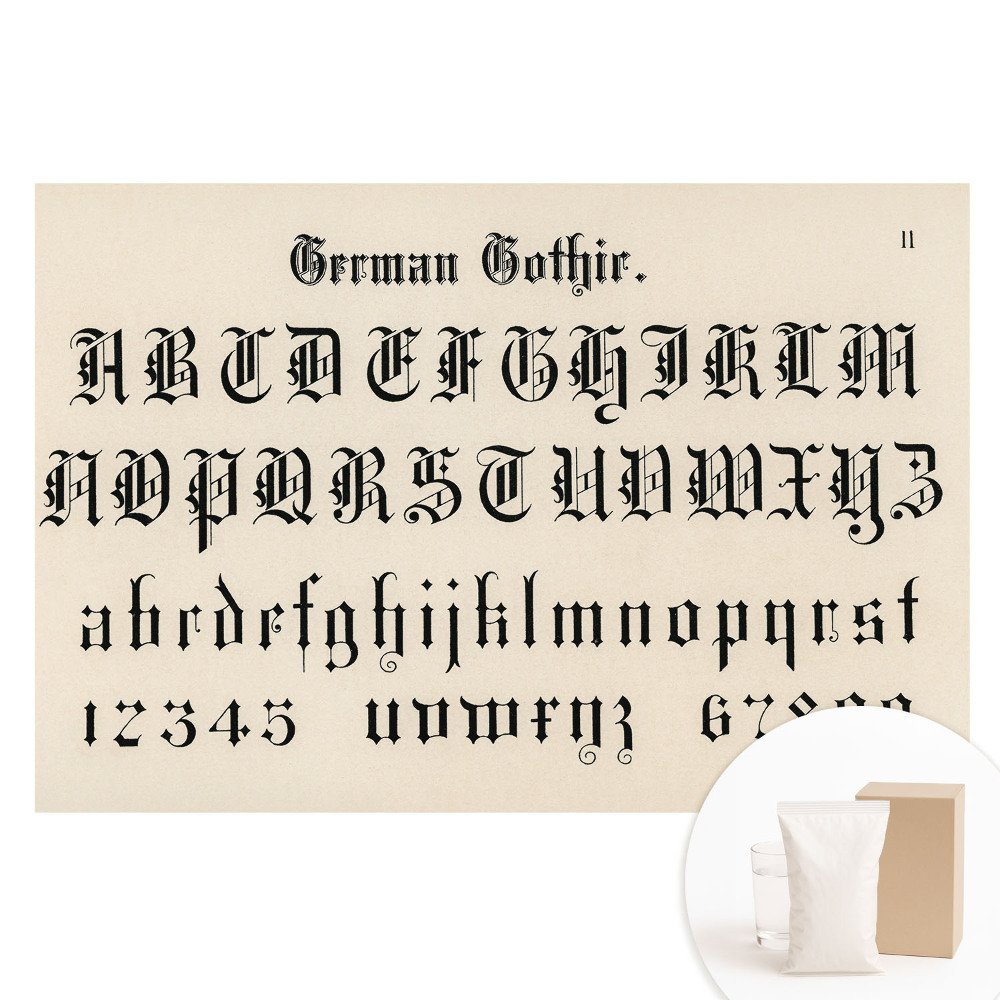 Netkaná tapeta s potlačou Gotická abeceda elegantná a dekoratívna