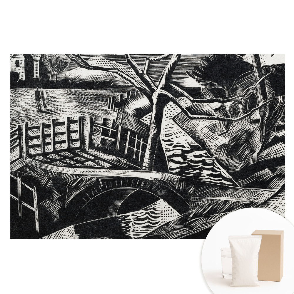 Netkaná tapeta s potlačou Klasická geometrická kompozícia mestskej krajiny