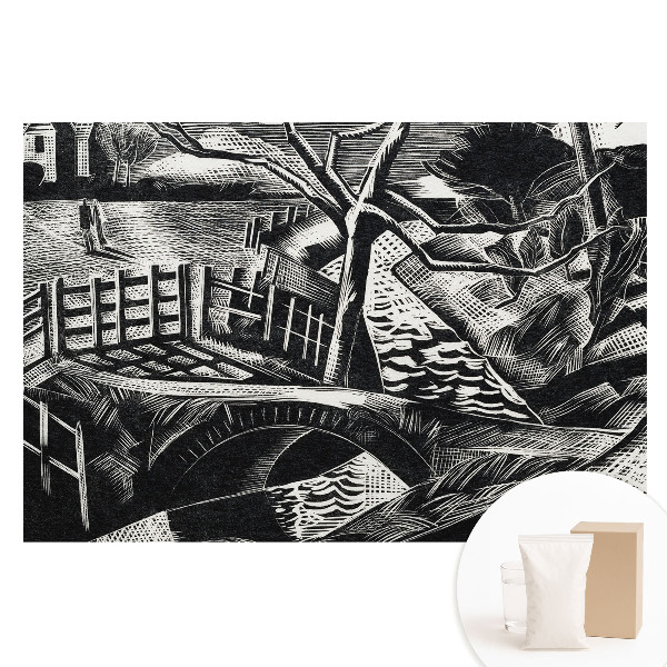 Netkaná tapeta s potlačou Klasická geometrická kompozícia mestskej krajiny