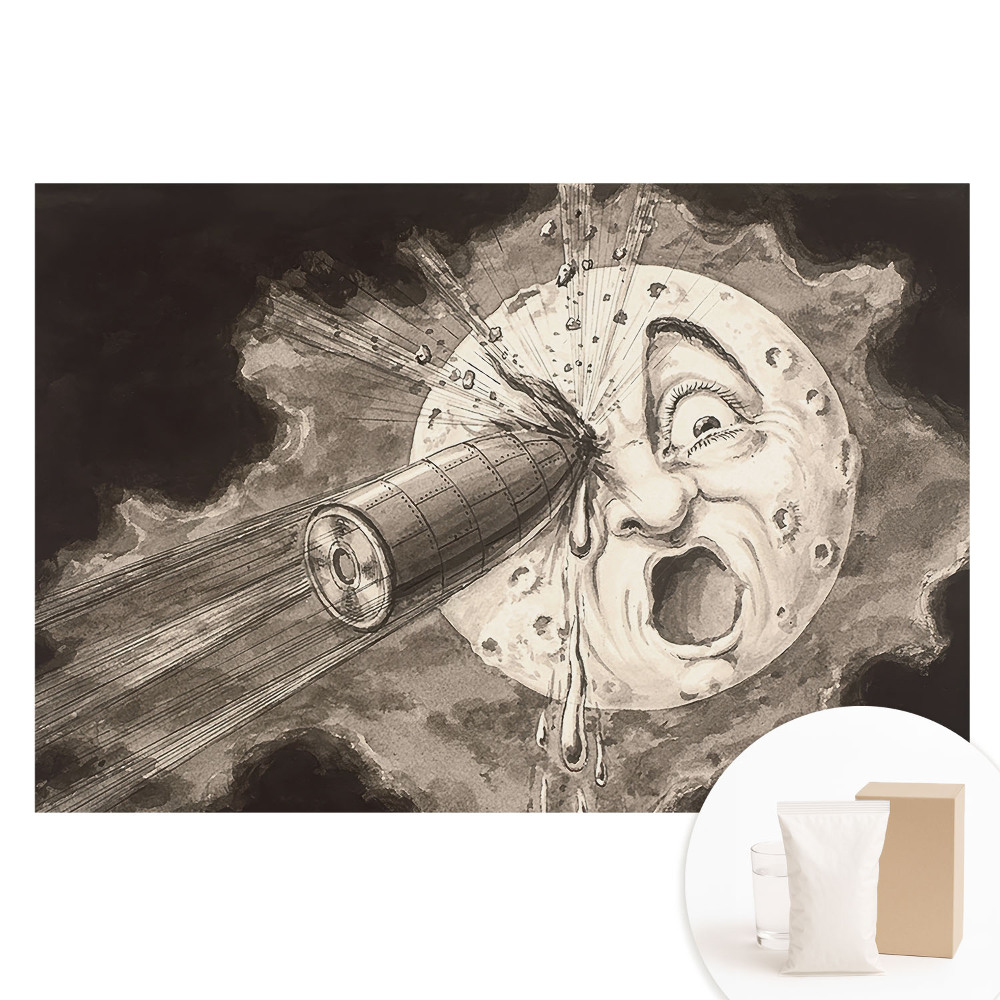 Veľkoplošná fototapeta na stenu Mesiac a kovový predmet