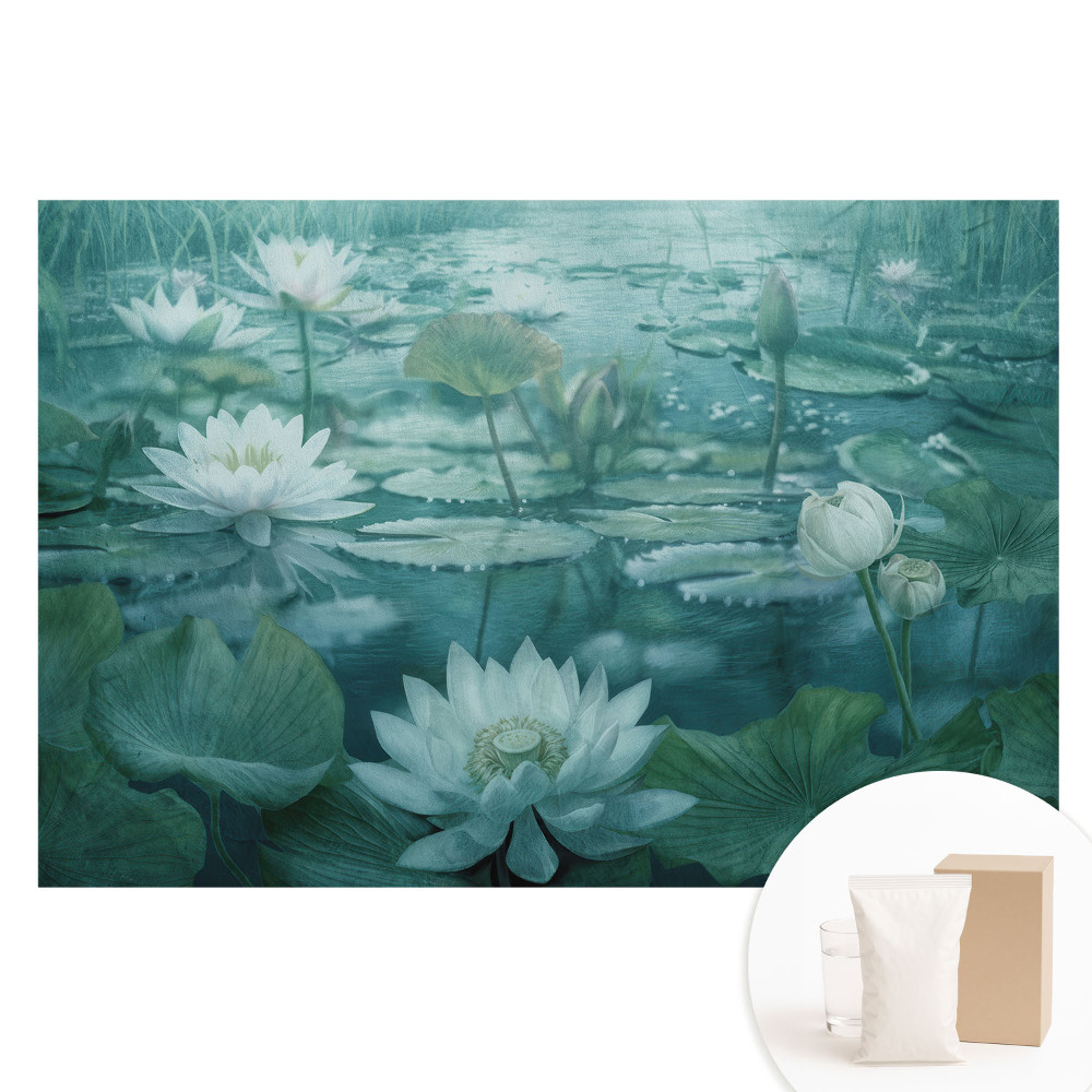 Netkaná fotografická tapeta Magické jazierko s ľaliami