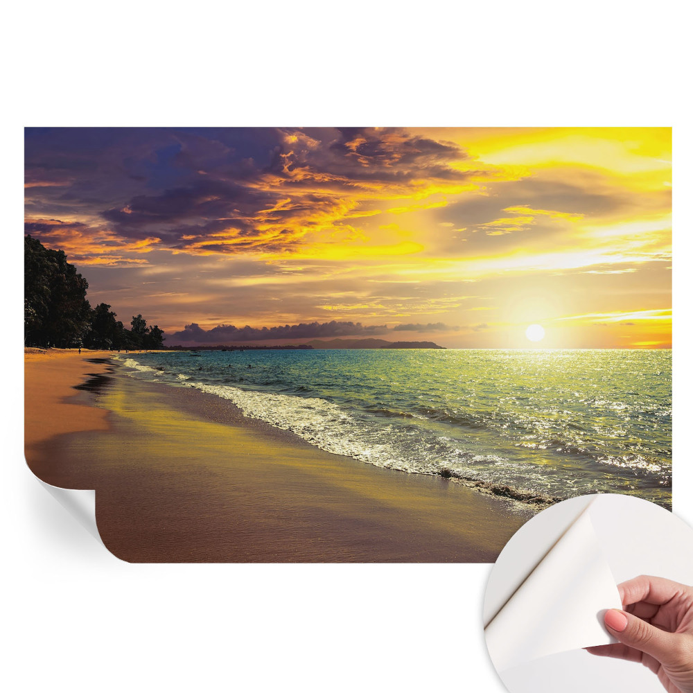 Moderná fototapeta do obývačky Pláž pri západe slnka