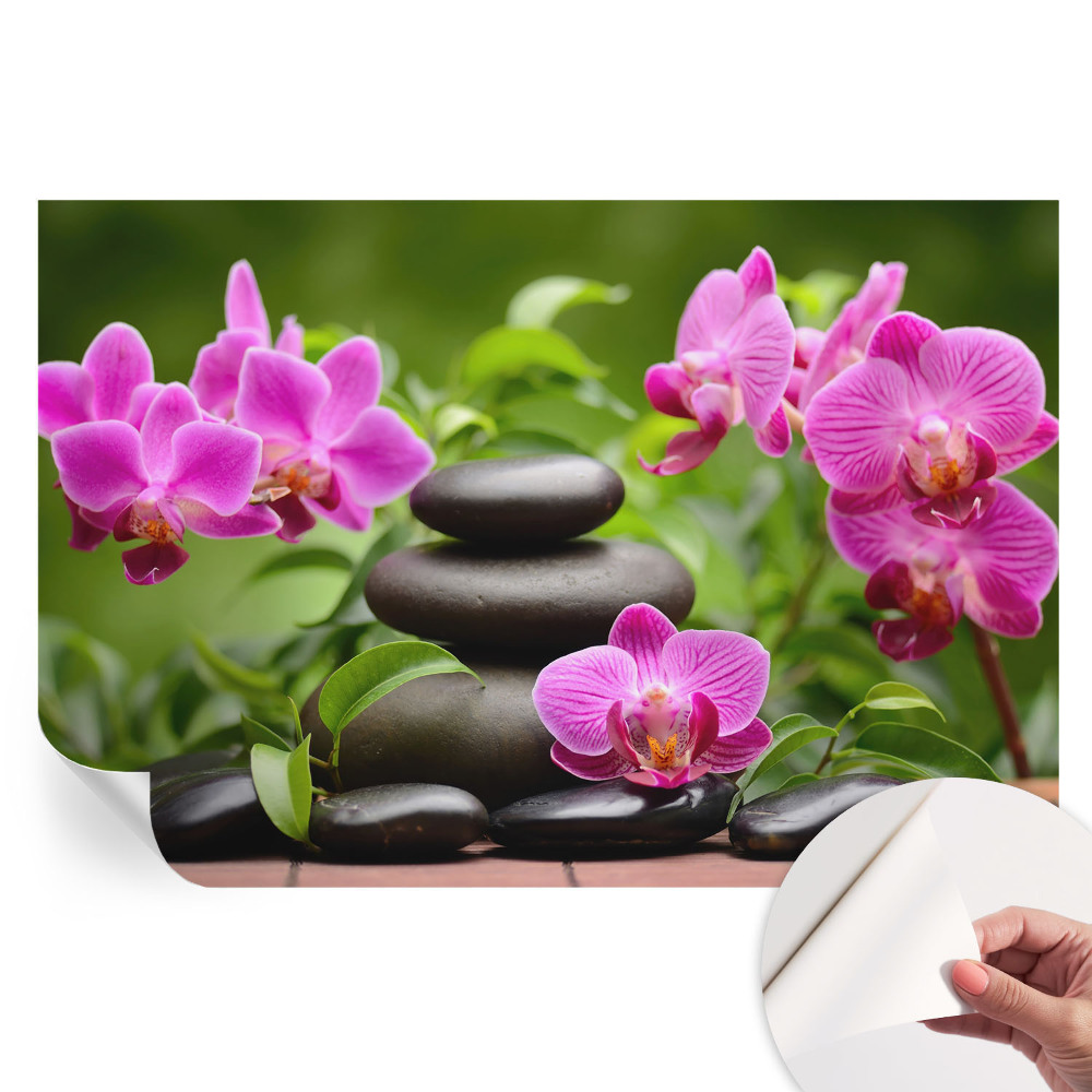 Samolepiaca fototapeta do spálne Orchideové kamene
