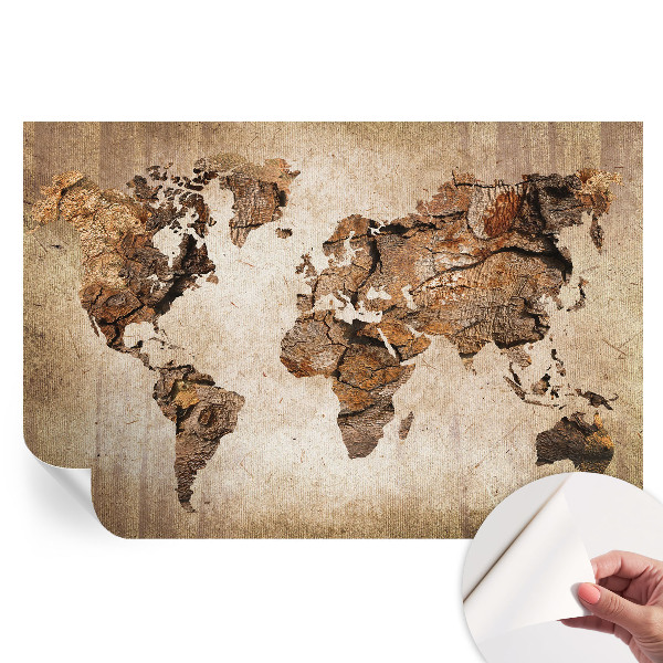 Samolepiaca fotografická tapeta Drevená mapa