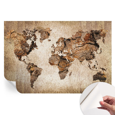Samolepiaca fotografická tapeta Drevená mapa