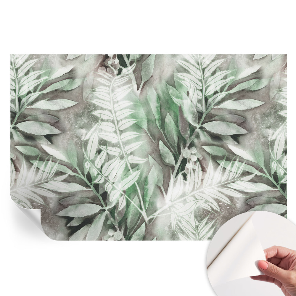 Samolepiaca tapeta do obývačky Akvarelové listy