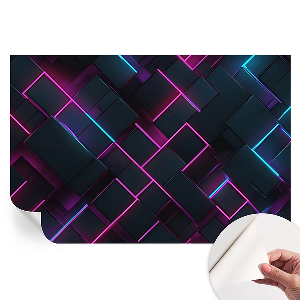 Samolepiaca fototapeta Neónová geometria