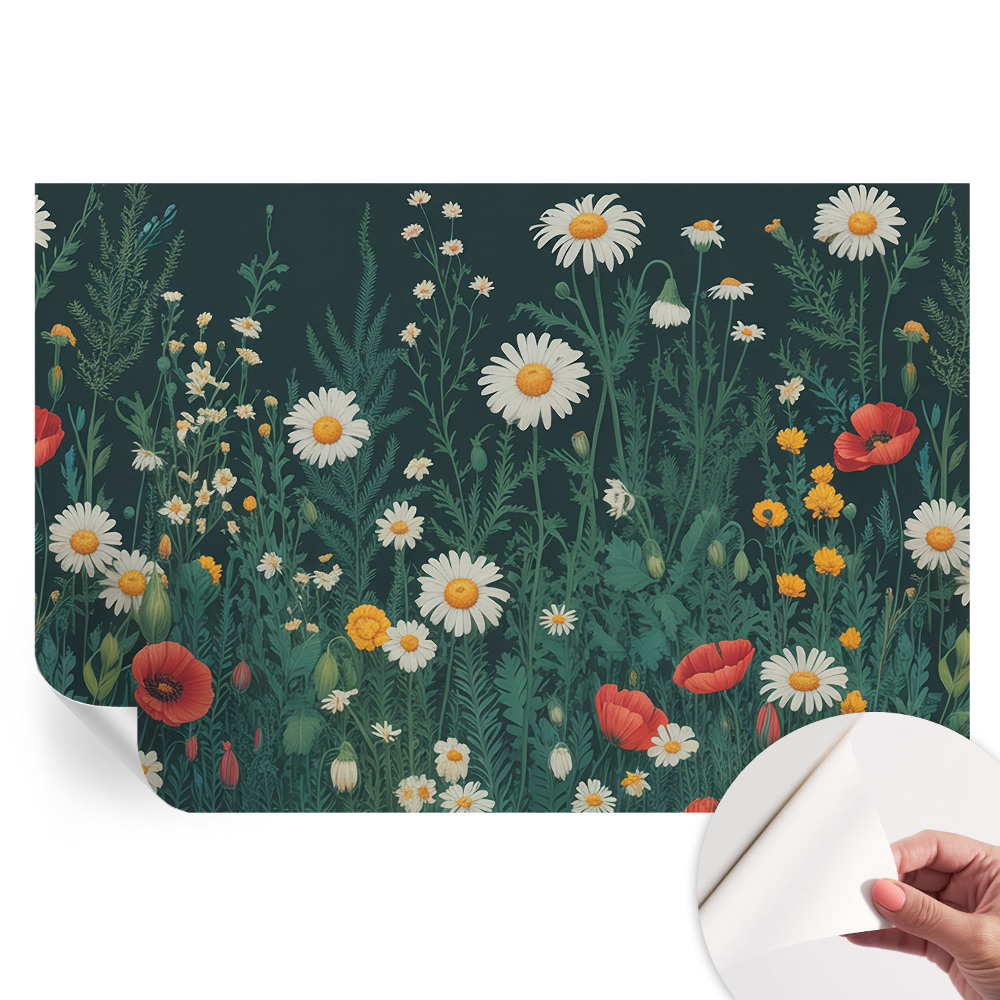 Samolepiaca fototapeta do spálne Divoké kvety