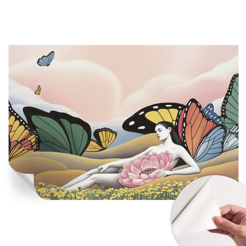 Samolepiaca fototapeta do spálne Motýlia lúka