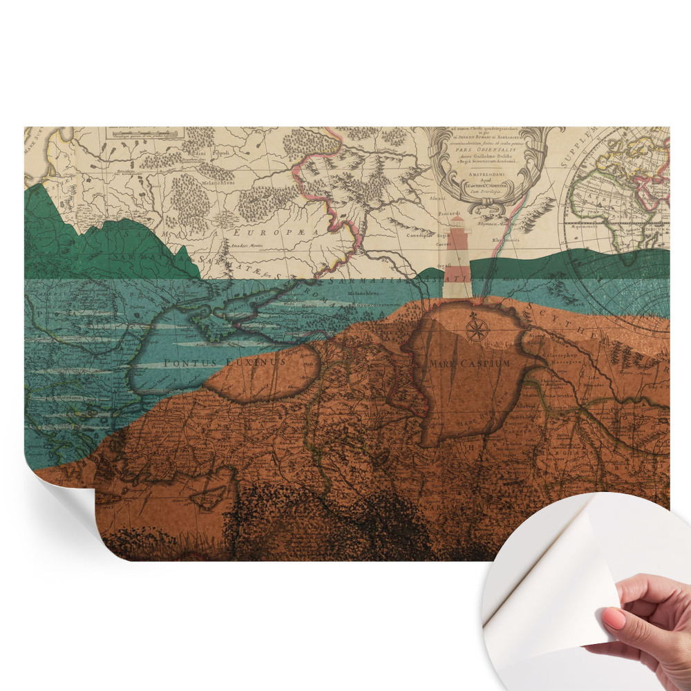Samolepiaca fotografická tapeta Historická mapa