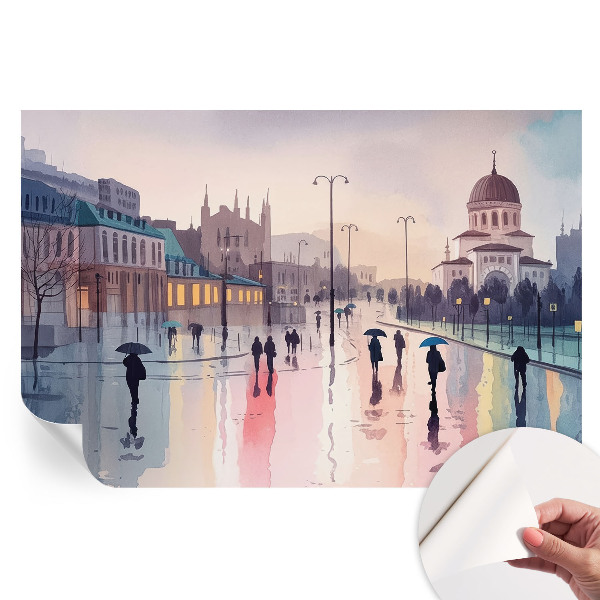 Samolepiaca fotografická tapeta Daždivá prechádzka