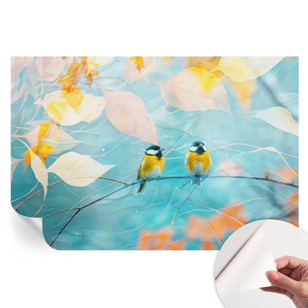 Samolepiaca fototapeta do spálne Jarné vtáky