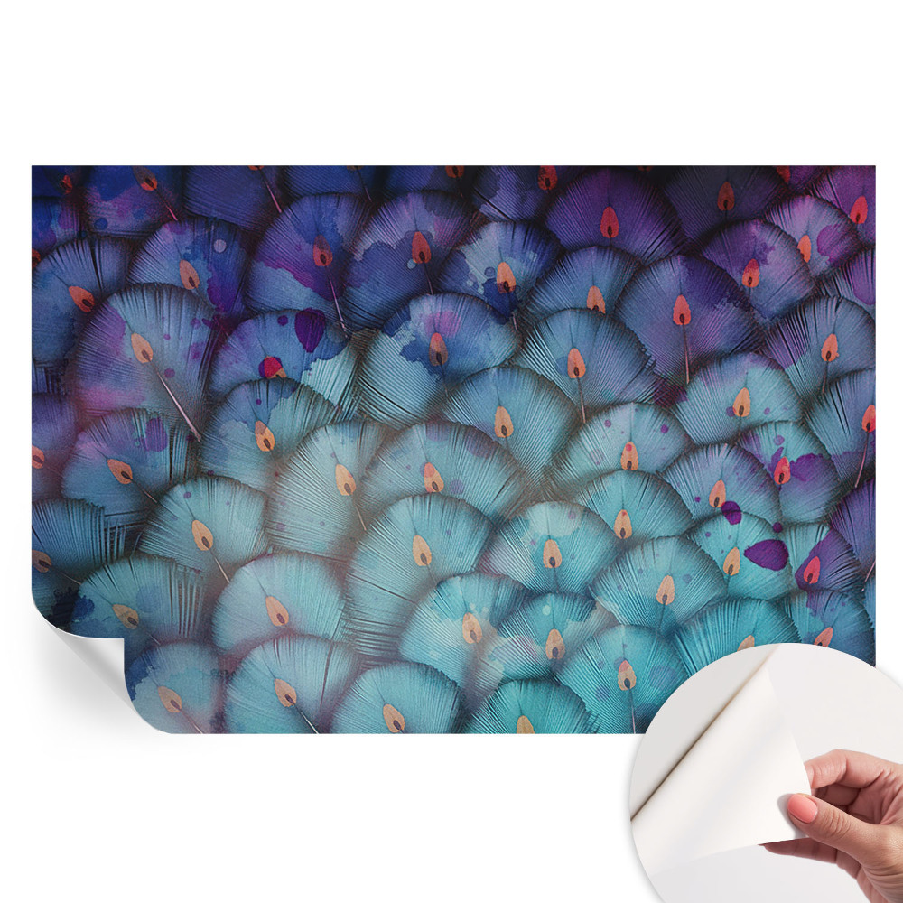 Samolepiaca nástenná maľba Farebné perie