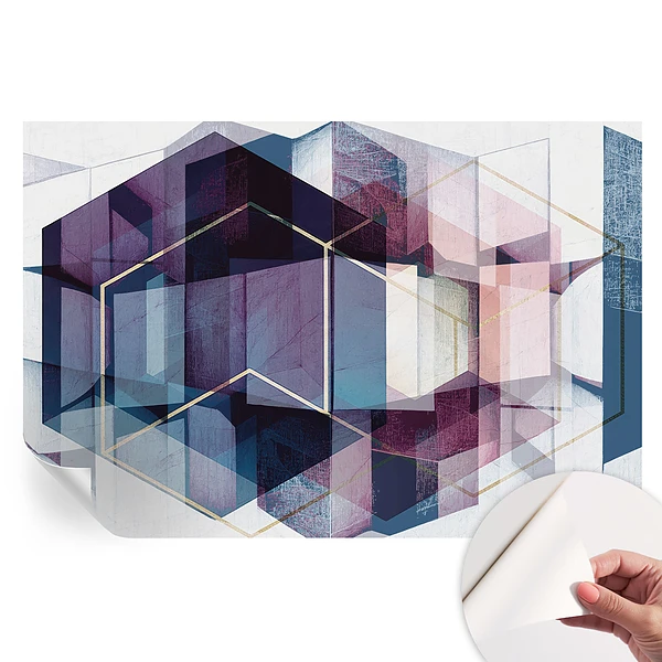 Samolepiaca tapeta do obývačky s geometrickým vzorom kociek