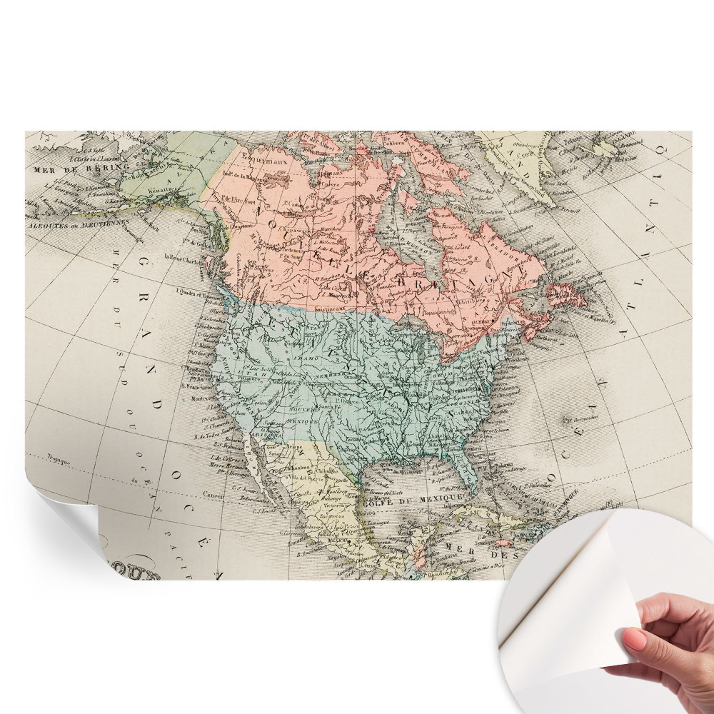 Samolepiaca nástenná maľba Historická mapa
