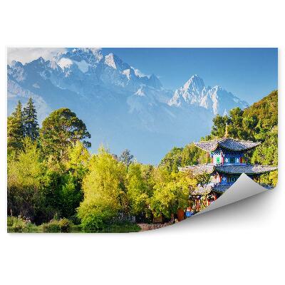 Fototapeta na stenu Pavilón Ázia príroda rastliny zasnežené hory