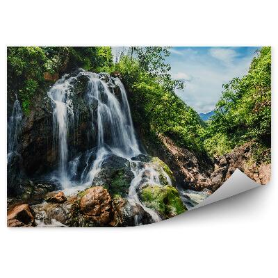 Fototapeta na stenu Lesná príroda zelený vodopád skaly