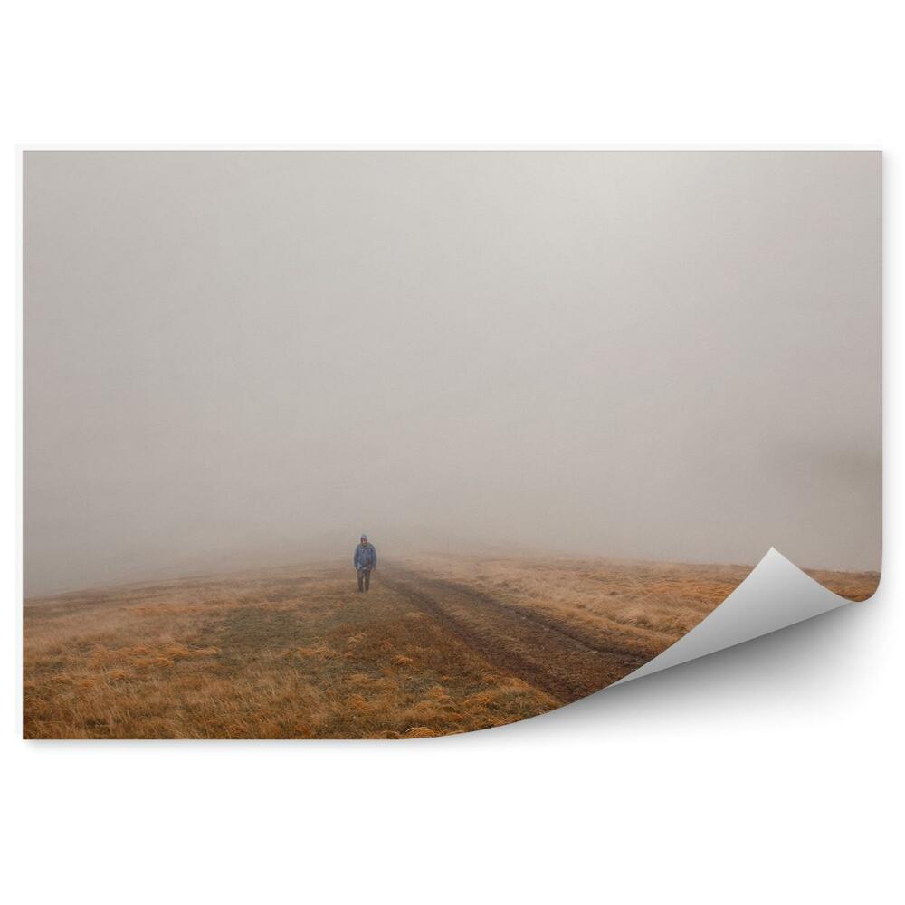 Fototapeta Muž Čistí Cestu Muž Hmla