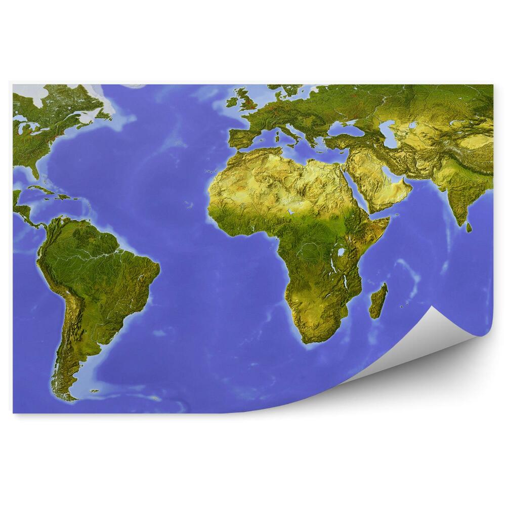 Fototapeta na stenu Fyzická mapa sveta kontinentov