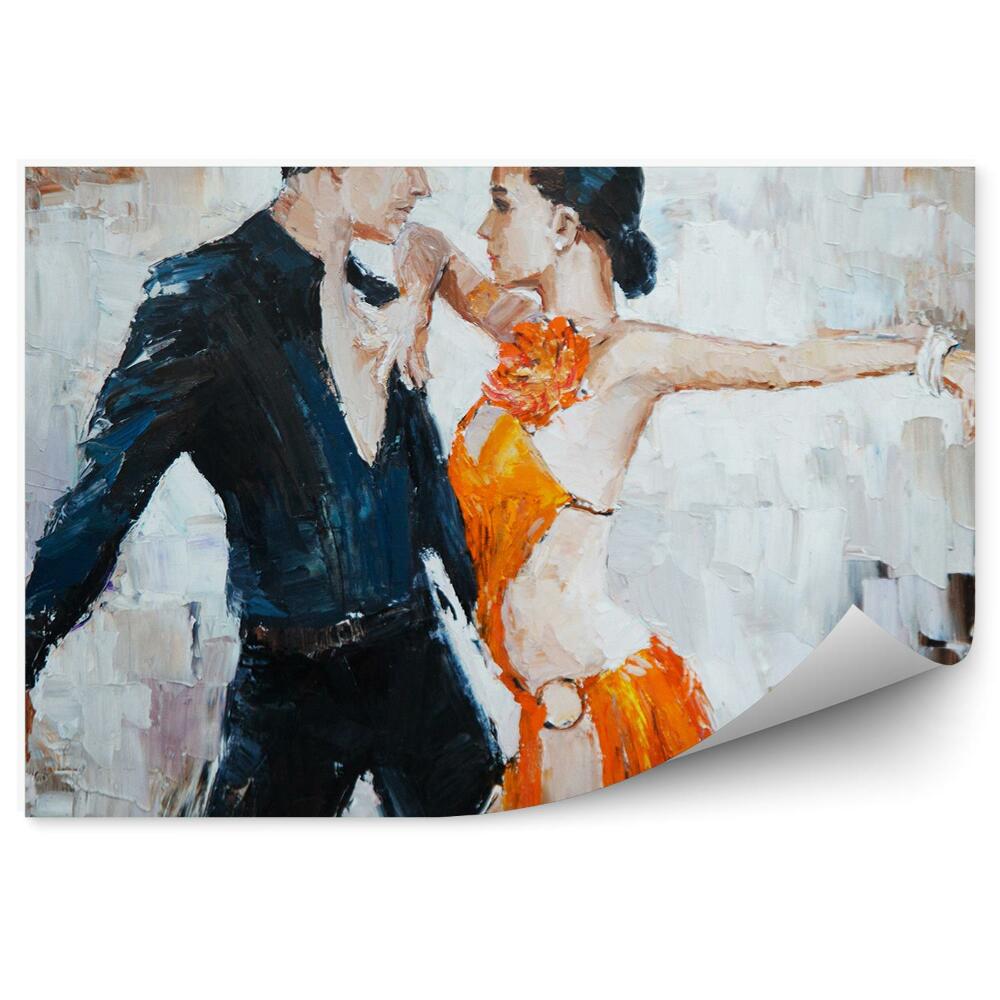 Fototapeta Tango Tanečníci Maľovaný Abstraktný Pár