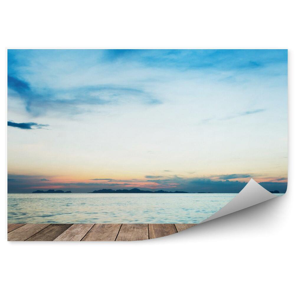 Fototapeta Drevená Terasa More Západ Slnka