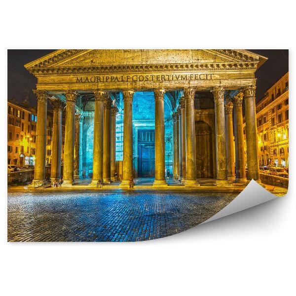 Fototapeta Pantheon Rím budova autá svet noc