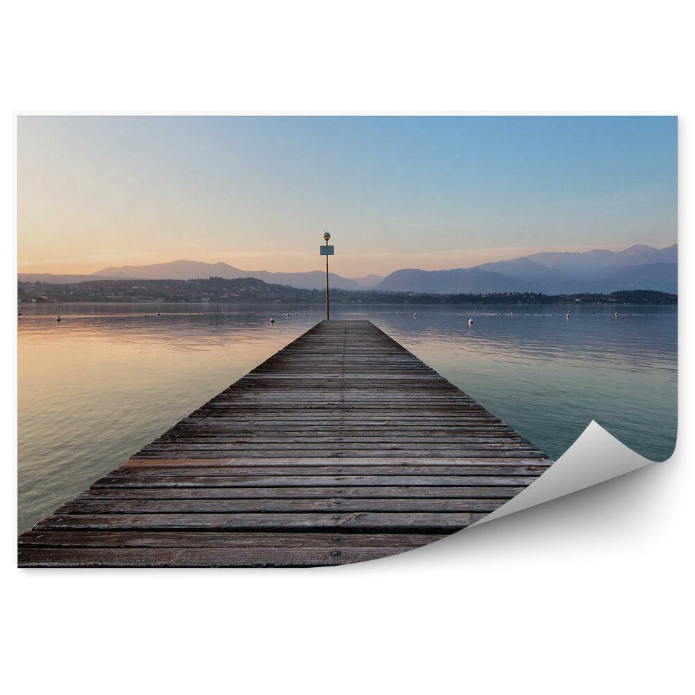 Fototapeta Drevené mólo jazero hory