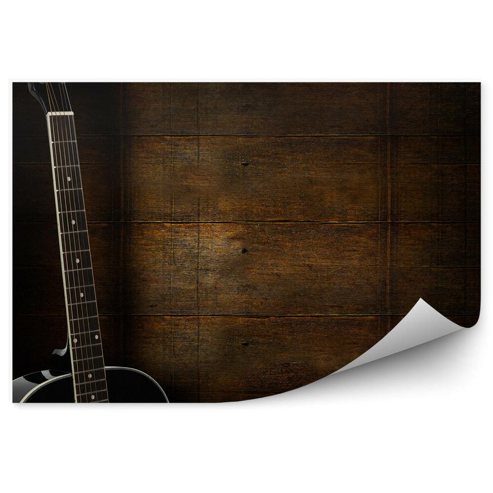 Fototapeta na stenu Drevený nástroj na pozadí čierna klasická gitara