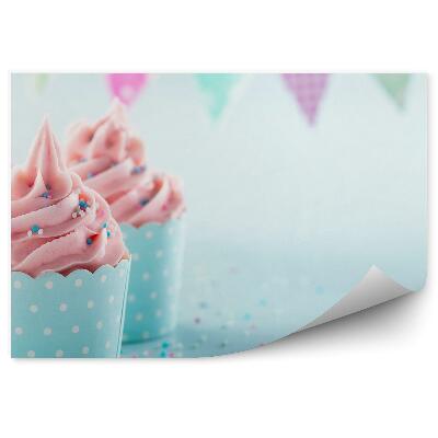 Fototapeta na stenu Cupcakes dezerty šľahačka guľôčky posýpky slamky