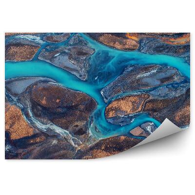 Fototapeta Pohľad Z Vtáčej Perspektívy Rieka Krajina Polia