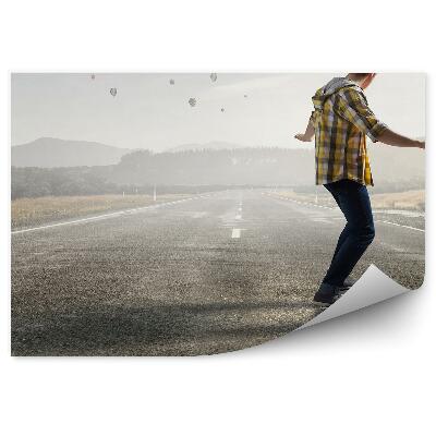 Fototapeta Skater cestni skateboard nebo trava baloni
