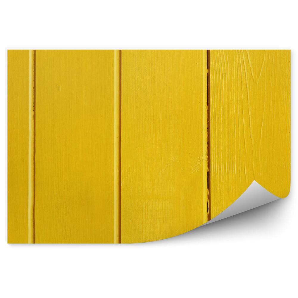 Fototapeta na stenu Drevené dosky so žltou farbou